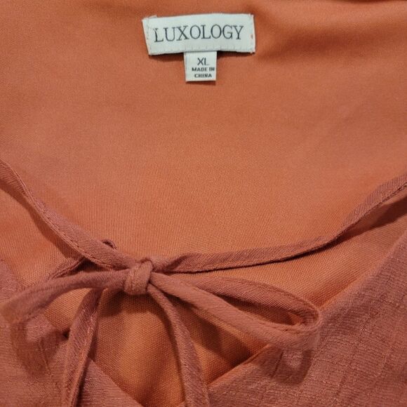 Luxology Women's Light Rust Prarie Dress Renaissance Whimsical Flowy - Picture 3 of 5